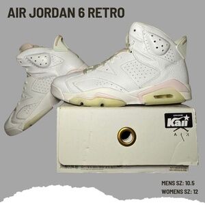 WMNS Air Jordan 6 Retro Gold Hoops Size 12 Women’s / 10.5 Men’s White DH9696-100